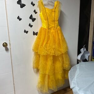 Yellow Tiered Tulle Evening Dress 912